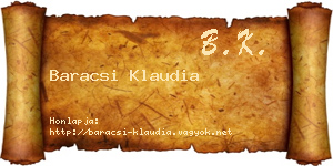 Baracsi Klaudia névjegykártya